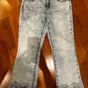 Charlie B Fringe Straight Leg Jeans
